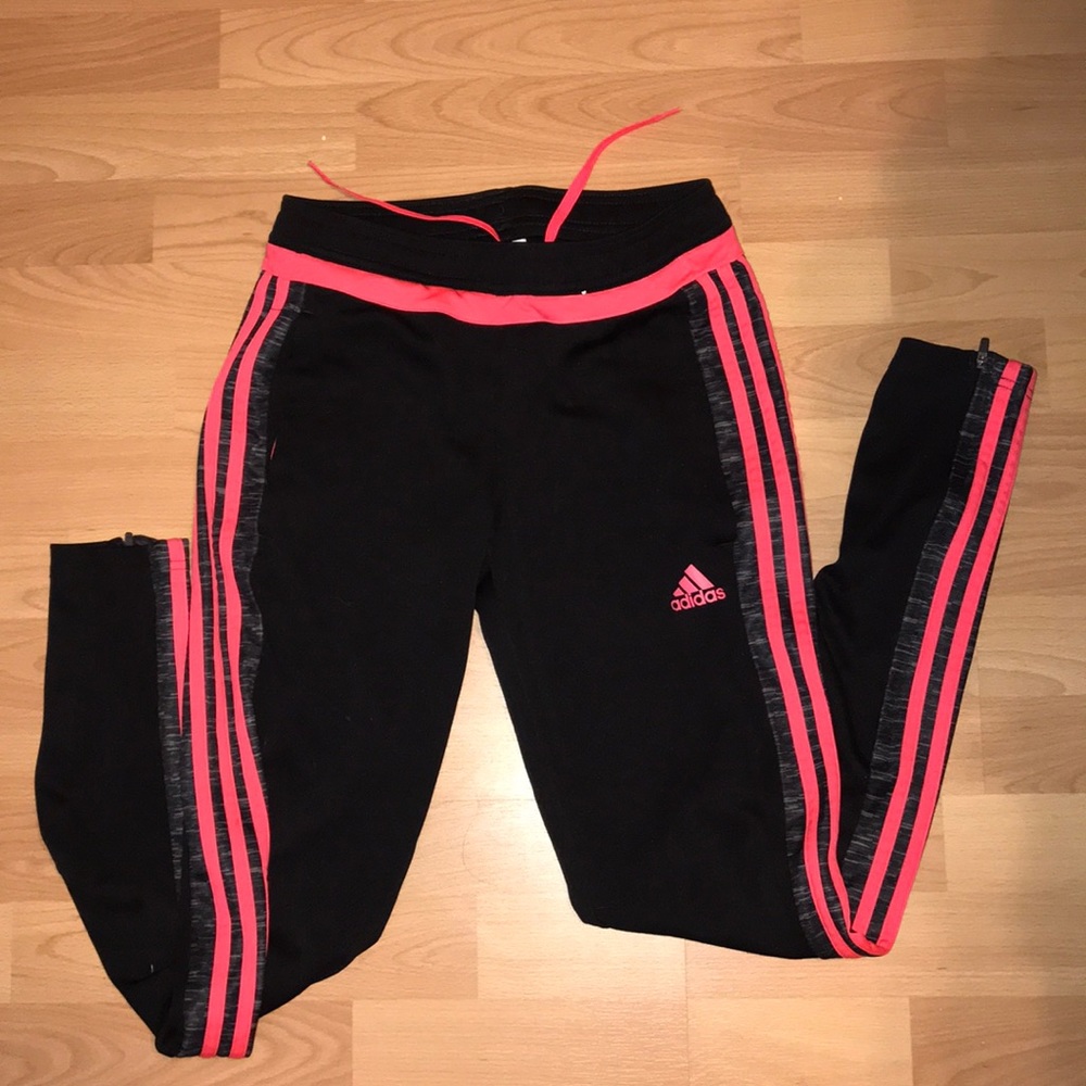Black and Pink Adidas Sweatpants